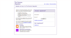 Desktop Screenshot of login.thepensionsregulator.gov.uk