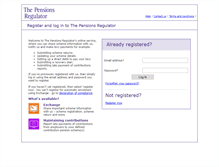 Tablet Screenshot of login.thepensionsregulator.gov.uk