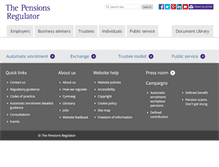 Tablet Screenshot of forms.thepensionsregulator.gov.uk